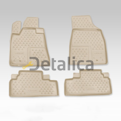 Коврики в салон Toyota Land Cruiser 100 3 шт резиновые бежевые