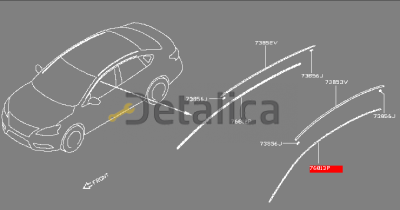 Молдинг крыши боковой левый для Ниссан Центра В17