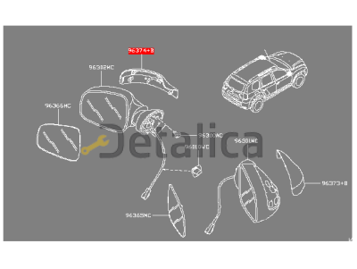 Крышка бокового зеркала левая для Ниссан Террано D10 оригинал