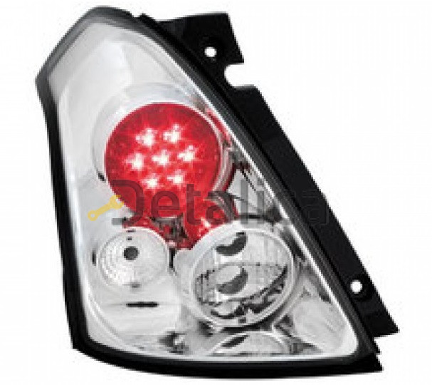 Фонари задние тюнинг комплект для Сузуки Свифт прозрачные с диодами внутри хром Junyan