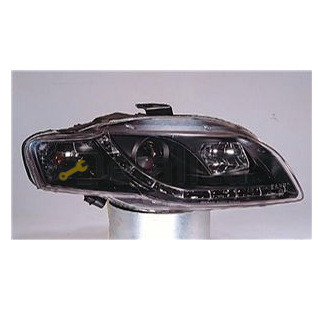 Фара левая+правая комплект тюнинг линзованная с рег мотора внутри черная для Aуди A4 от 2005 (Sonar)