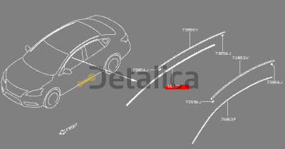 Молдинг крыши боковой правый для Ниссан Центра В17