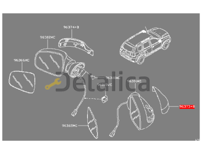Крышка бокового зеркала правая для Ниссан Террано D10 оригинал