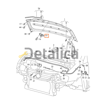 Замок капота верхняя часть для Фольксваген Кадди от  2010 оригинал
