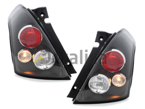 Фонари задние тюнинг комплект для Сузуки Свифт прозрачные с диодами внутри чёрные Junyan