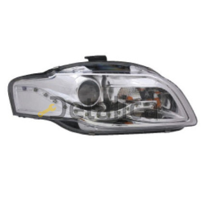 Фара левая+правая комплект тюнинг линзованная без корректора внутри хромированная для Ауди А4 от 2005 (Eagle Eyes)