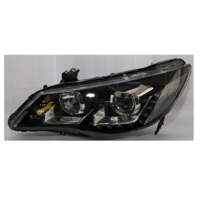 Фара левая+правая комплект-тюнинг линзованная DEVIL EYES с диод под корректор EAGLE EYES внутри черная для Хонда Цивик Седан 8 от 2006