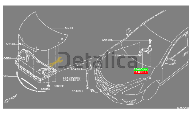 Петля капота левая для Ниссан Теана L33 оригинал