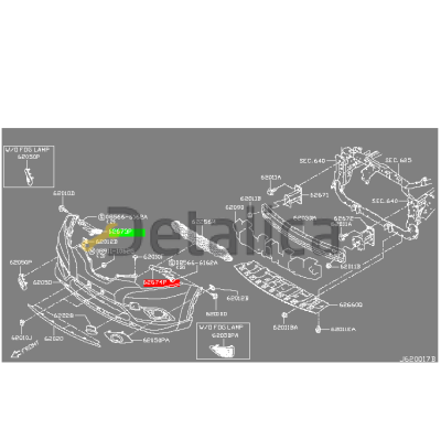 Крепление переднего бампера левый для Ниссан Х-Трейл Т32 оригинал