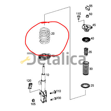 Пружина передней подвески Мерседес W447 V250 V-Class original
