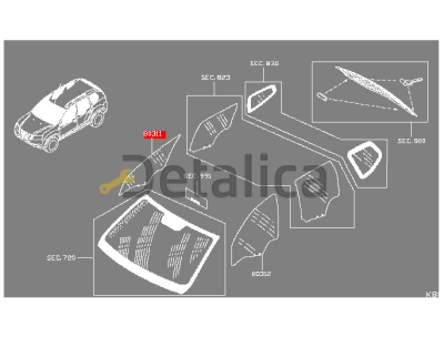 Стекло боковое переднее правое для Ниссан Террано D10