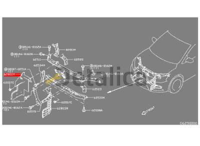 Дефлектор радиатора правый для Ниссан Тиида С13 оригинал